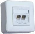 E-DAT modul 2x8/8 Anschlussdose AP Cat 6A reinweiß 