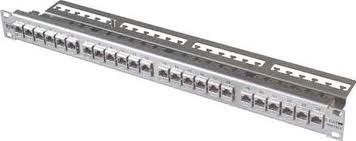 19" Patchfeld  E-DAT modul  incl. 24 x CAT6A module,  Edelstahl 