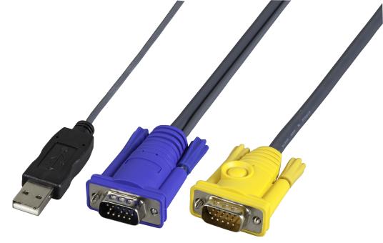 KVM USB Kabel mit 3-in-1-SPHD undintegriertem PS/2-zu-USB-Wandler, 1,8 m 