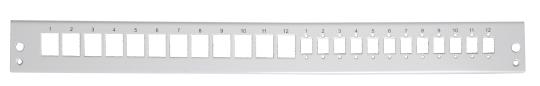 Frontplatte 1HE 12x Keystone +12x SC- Simplex, RAL7035 