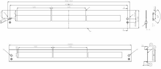 Frontplatte 1HE für 24x Slimline Keystone E-20095,RAL 7035 