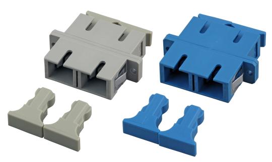 Kupplung SC/SC-Duplex OS2Keramikhülse, SM, Gehäuse blau 