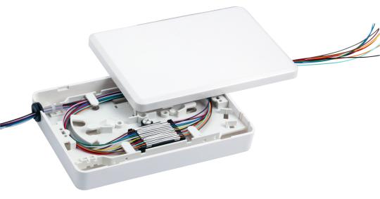 Micro-Spleißbox mit Telekom-Spleißkassette für 12 Spleisse 