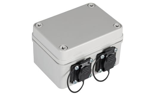 IP67 Gehäuse mit 2xRJ45 PortsCat.6A u. 2xM16 Verschraubungen 