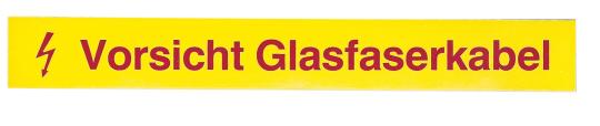 LWL-Kennzeichnungsstreifen Vorsicht Glasfaserkabel, VPE 50 