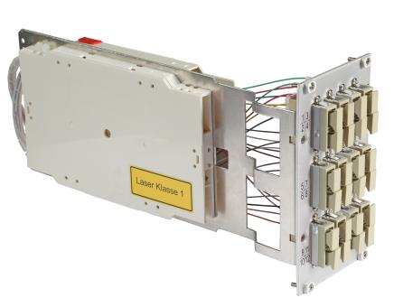 Moduleinschub 14TE, bestückt,12xSCD+24xSC  Pigtails OM3 