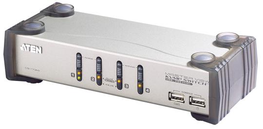 4-Port KVM-Switch USB-Audio2xUSB2.0 HUB, OSD, Kabelset 