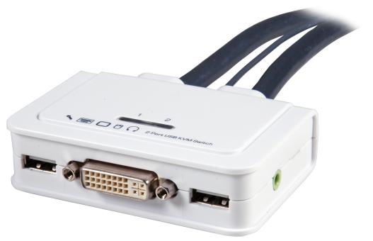 2-Port KVM DVI-USB-Audiomit Kabelsätzen 2x 0,9m 