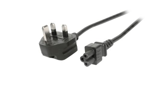Netzleitung UK BS1363A-C5 180°, schwarz, 3.0 m, 3 x 0.75 mm² 