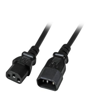 Kaltgeräteverlängerung C13-C14St-Bu,schwarz, 5 m, 3x1.00mm² 