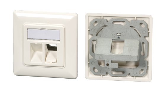 Rahmenset 2-fach,RAL9010, für alle EFB RJ45 Keystones 