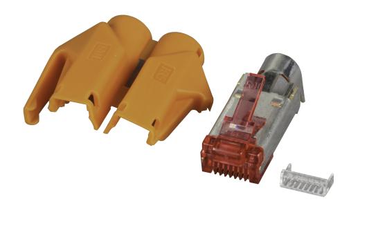 RJ45-Hirose Stecker TM21 orange1 St., 3 Elemente, Cat.6 