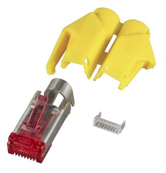 RJ45-Hirose Stecker TM21 gelb,1 St., 3 Elemente, Cat.6 