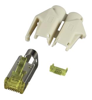 RJ45-Hirose Stecker TM31 beige, 1 St, 3 Elemente, Cat.6a 