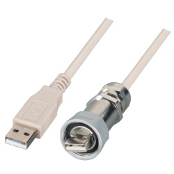 USB2.0 IP67 Kabelverschraubung M20 Type A Stecker auf Type A Stecker 1,0m 