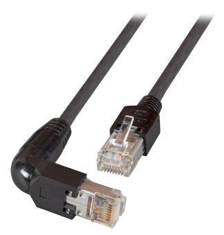 RJ45 Patchkabel S/UTP, Cat.5e, 1x TM1190° / TM11, 1,5m, schwarz 