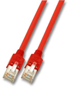 RJ45 Crossoverkabel 2x Hirose, SFTP-300MHz, rot, 0,5m 