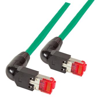 Patchkab.2xRJ45 90° 1:1, grün7,5m 