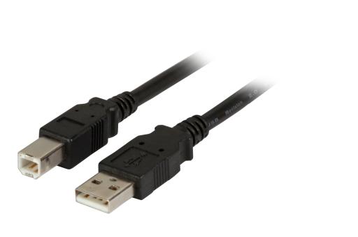 USB2.0 Anschlusskabel A-B, St.-St.,0,5m, schwarz, LSZH 