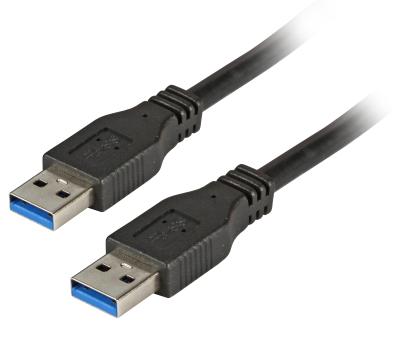 USB3.0 Anschlusskabel A-A, St.-St.,1,8m, schwarz, Premium 
