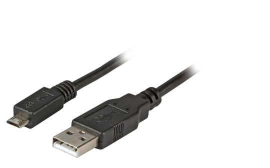 USB2.0 Anschlusskabel A-Micro-B 5pol.,St.-St., 1,8m, schwarz, Premium 