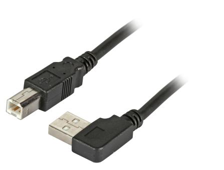 USB2.0 Anschlusskabel A (gewinkelt) - B, St.-St., 0,5m, schwarz, Classic 