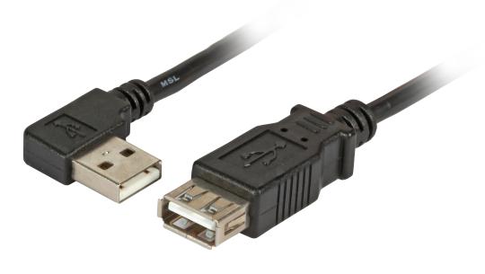 USB2.0 Kabel A-gewinkelt - ASt-Bu 0,5m schwarz, Enhanced 