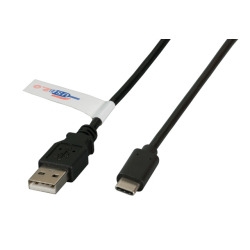 USB2.0 Anschlusskabel A-C St.-St., 0,5m, schwarz, Premium 