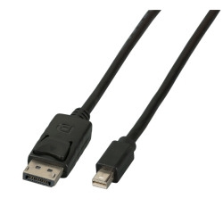 Mini DisplayPort – DisplayPort KabelStecker-Stecker, 2m, schwarz 