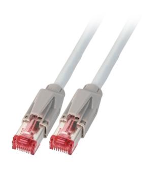 RJ45 Patchkabel S/FTP, Cat.6A, TM21,Leoni-Kerpen F6-90 S/F, 15,0m, grau 