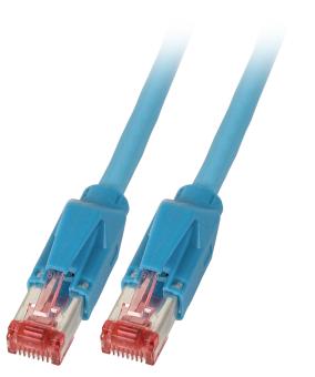 RJ45 Patchkabel S/FTP, Cat.6A, TM21,Dätwyler 7702, 5m, blau 