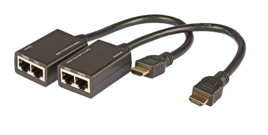 HDMI™ Extender Cat.5e/6 30munterstützt 3D/1080p, HDCP 