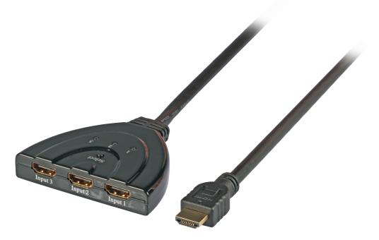 HDMI™ Kabel-Switch 3-Portunterstützt 3D/1080p, HDCP 