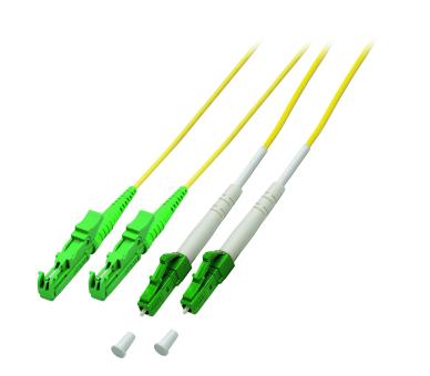 Duplex Patchkabel LC/APC-E2000®/APC 9/125µ,0,5 m, OS2, LSZH, gelb 9/125 OS2 | 0.5m | LC/APC-E2000/APC