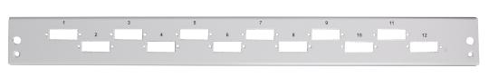Frontplatte 1HE 12SC duplex horizontal 