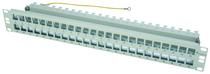 19" Modulträger 1,5 HE incl. Kabelabfangung mit 48 AMJ-Module Cat 6A(tiefgestellt n. ISO/IEC) 