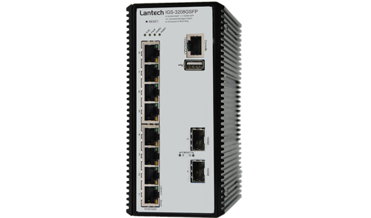 Industrial Managed Ethernet Switch mit verbessertem G.8032 Ring, 8 10/100/1000T + 2x1GB SFP L2+ 