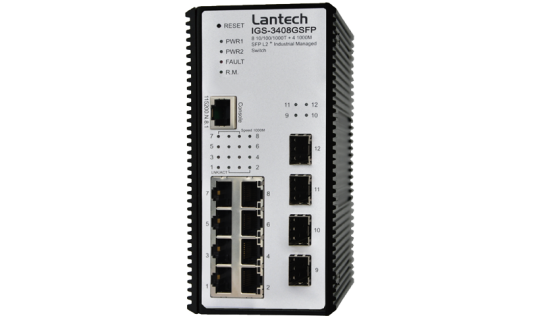 Industrial Managed Ethernet Switch mit verbessertem G.8032 Ring, 8 10/100/1000T + 4x1GB SFP L2+ 