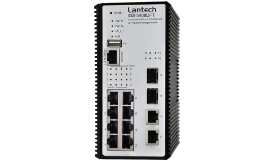 Industrial Managed Ethernet Switch, verbessertem G.8032 Ring, 8x 10/100/1000T + 2x 100/1000 SFP L2 