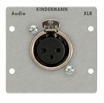 Anschlussblenden mit Lötanschluss (50x50 mm - Aluminium eloxiert) Audio XLR Buchse (Vollblende) mit 