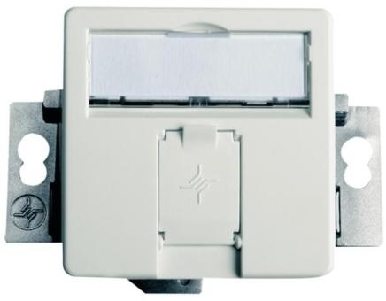 Modul-Aufnahme 50x50 1-fach UP/50 für BR, 45° Auslass, perlweiß, unbestückt 