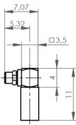 MMCX-KABELWINKELSTECKER CR 50 OHM 