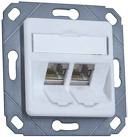 E-DAT 2fach modular Anschlussdose UPk Cat 6A reinweiß  incl. Module 