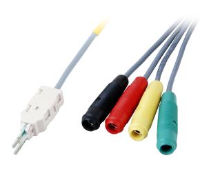Prüfschnur 2/4 4polig mit 4 Bananensteckern 1,0m 