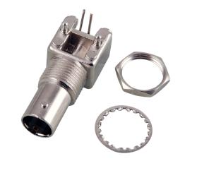 BNC-Einbaubuchse Printmontage50Ohm Vollmetallausführung 90° 