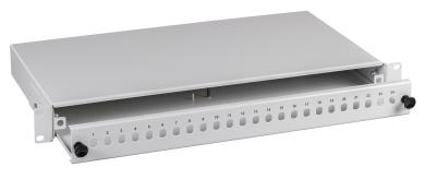 Spleißbox 12SC Simpl.,E2000,LCausziehbar, RAL7035, 1HE 