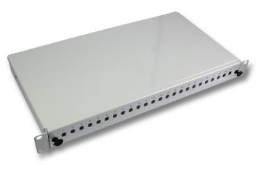 Spleißbox 12SC(D)Front waager.fest, RAL7035, 1HE 