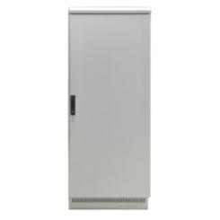 19" Netzwerkschrank 24HE 800x800, IP55,mit vormontiertem Sockel, RAL7035 
