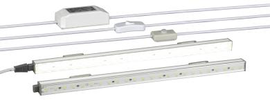 Set aus LED Leuchte 698026.24 + Anschlussset 230 V Inkl. Sensor, Schalter, Zuleitung 2,5 m weiß 