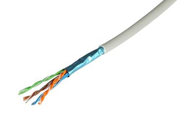 Patchkabel Cat5e F/UTP 300MHz4x2xAWG26, FRNC-B, grau, 100m 